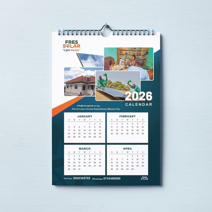 A2 Wall Calendar — printing in Lagos